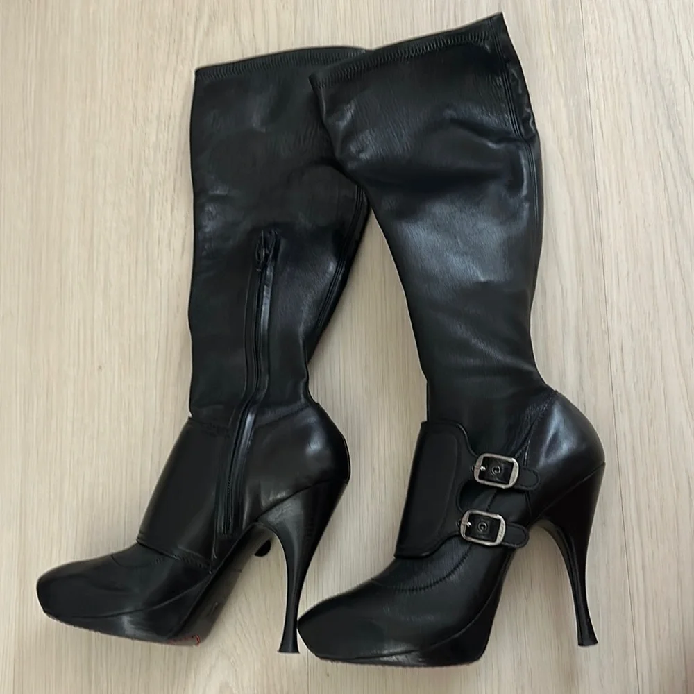 Black Leather Women's Boots